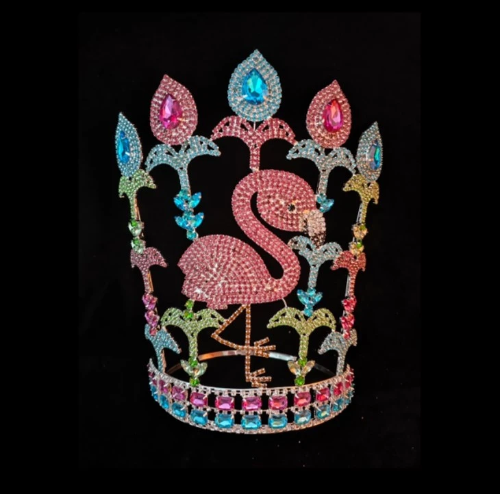 Putnu motīvu rotājumi Rhinestone Big Crown Garie rotājumi Lieli vainagi